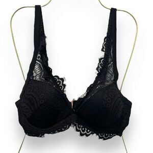 Smart & Sexy Swim Push-Up Bikini Top Black 34 B Hot Tob Pool Beach Vacation
